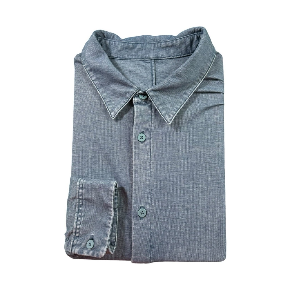 Lululemon Indigo Blue Performance Mens Long Sleeve Button Front Shirt Large